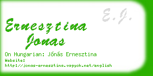 ernesztina jonas business card