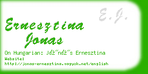 ernesztina jonas business card